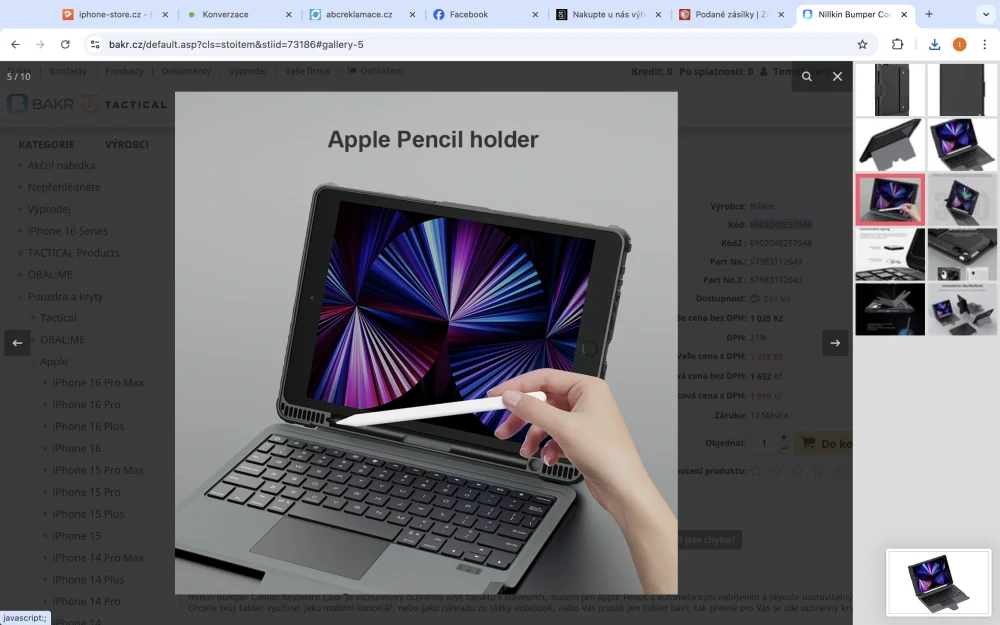 Nillkin Bumper Combo Keyboard Case pro iPad 10.2 2019/2020/2021 Black