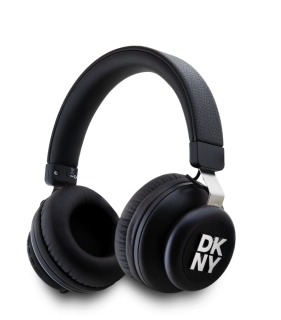 DKNY PU Leather Stack Logo Bezdrátová Sluchátka Black