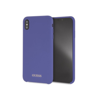 iPhone XS Max Guess Silicone Gold Logo Pouzdro Purple