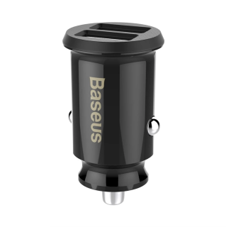 Baseus Square metal A+A 30W Dual Quick Car Charger černý